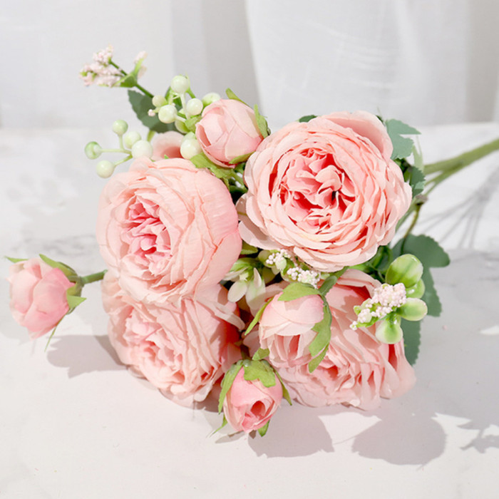 1pc Artificial Flowers, Silk Peony Flowers Stem, DIY Fake Plant Stem, Wedding Office Party Home