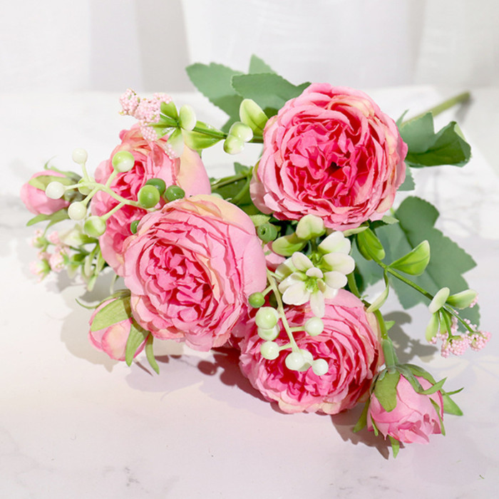 1pc Artificial Flowers, Silk Peony Flowers Stem, DIY Fake Plant Stem, Wedding Office Party Home