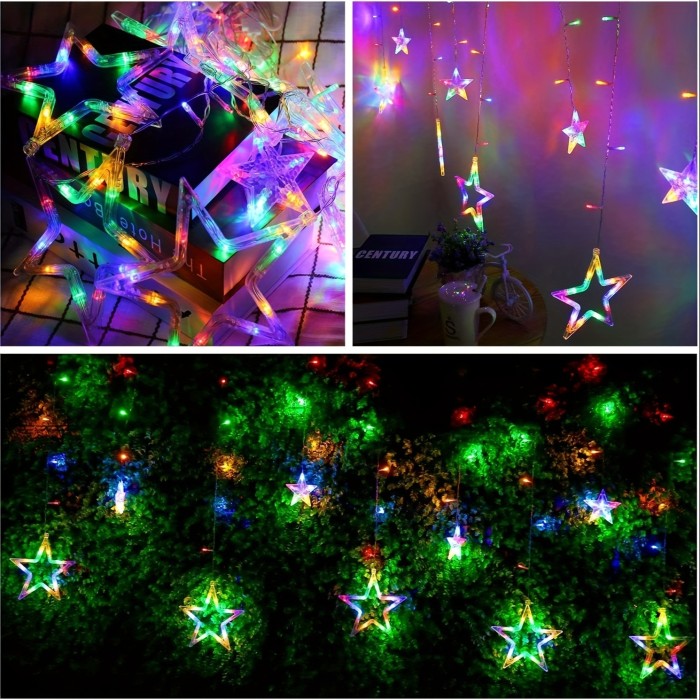 138LED Solar Curtain Lights - Outdoor Light Strings with USB Rechargeable, 8 Lighting Modes, Timer, Remote, Twinkle Fairy Lights for Patio, Gazebo, Ramadan, Porch, Window, Backyard, Tent