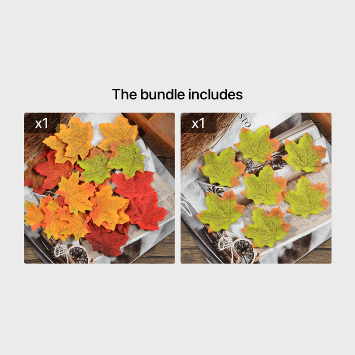 100pcs Artificial Maple Leaves Fake Leaf, Multicolored Mixed Autumn Decoration For Art Craft DIY Applique, Halloween Thanksgiving Christmas Decor, Room Decor, Home Decor (3.14inch)