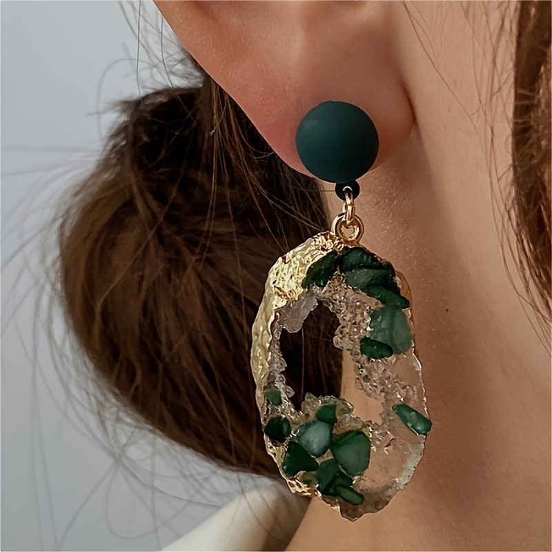 1 Pair Of Bollywood Styles Dangle Earrings Irregular Design Match Daily Outfits Party Accessories Dupes Luxury Jewelry