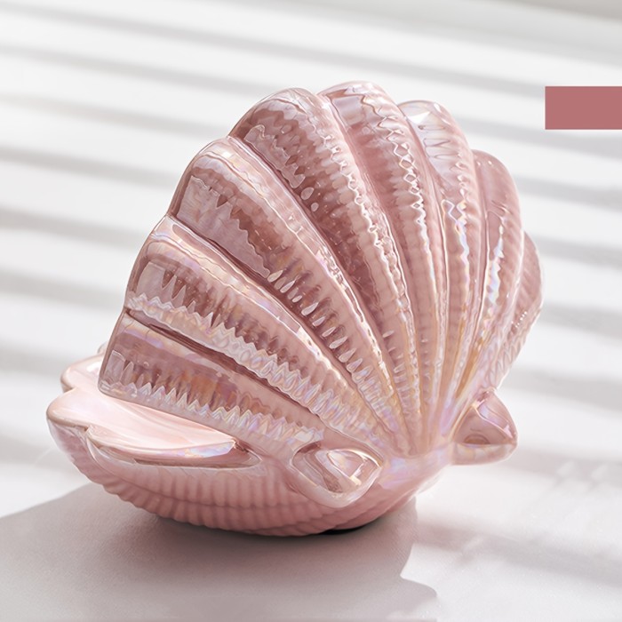 1pc Ceramic Shell Trinket Dishes Ornament, Decorative Art Style, Key\u002FJewelry Holder For Entryway\u002FVanity, Home Room Decor, Thoughtful Gift For Mother\u002FFriends On Thanksgiving - Wedding Gift