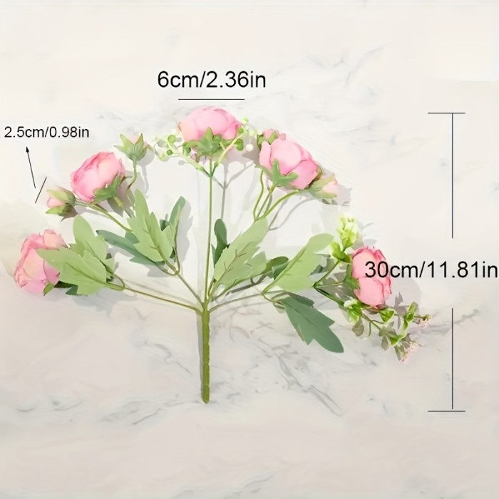 1pc Artificial Flowers, Silk Peony Flowers Stem, DIY Fake Plant Stem, Wedding Office Party Home