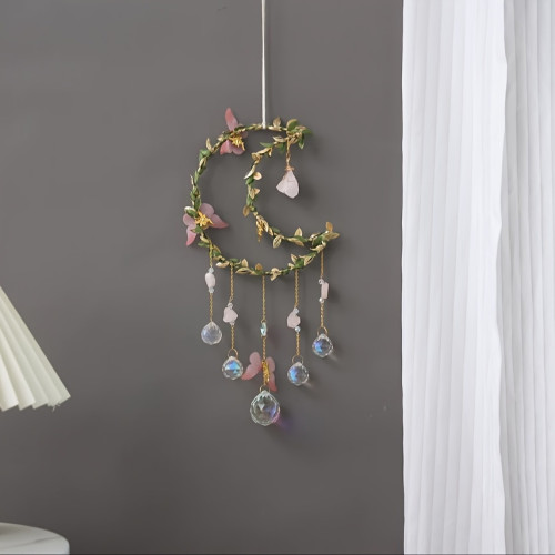 1pc, Butterfly Crystal Suncatcher Hanging Decor, Glass, Festive Party Home Window Decor, Room Ornament For All Seasons