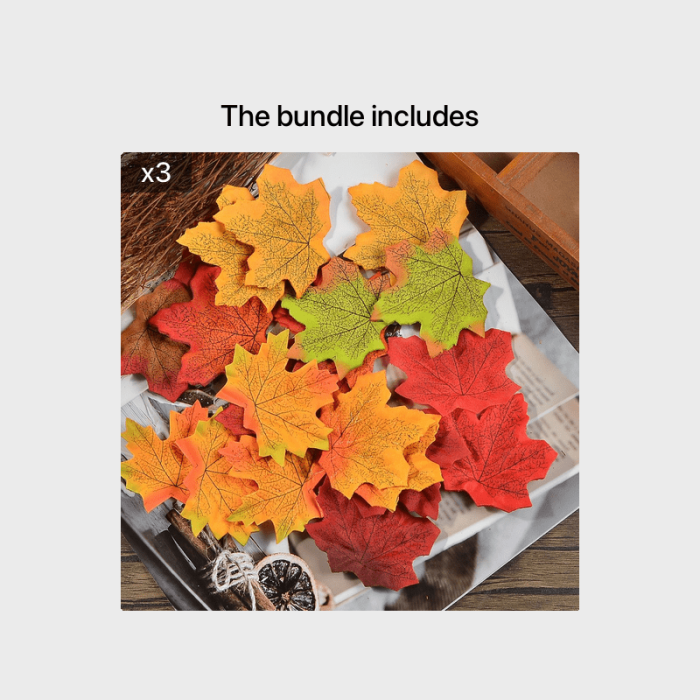 100pcs Artificial Maple Leaves Fake Leaf, Multicolored Mixed Autumn Decoration For Art Craft DIY Applique, Halloween Thanksgiving Christmas Decor, Room Decor, Home Decor (3.14inch)