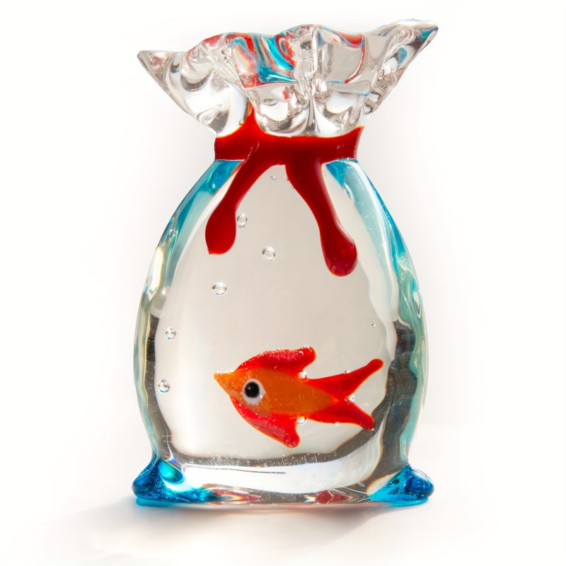 1pc Pocket Fish, Handcrafted Lovely Glass Miniature Ornament, Home Decoration Accessories And Living Room Decoration, Figurine Gift