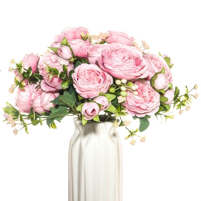 1pc Artificial Flowers, Silk Peony Flowers Stem, DIY Fake Plant Stem, Wedding Office Party Home