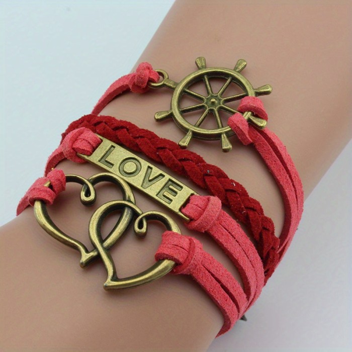 Owl Braided Bracelet Lovely Infinity Friendship Multilayer Charm Leather Bracelets