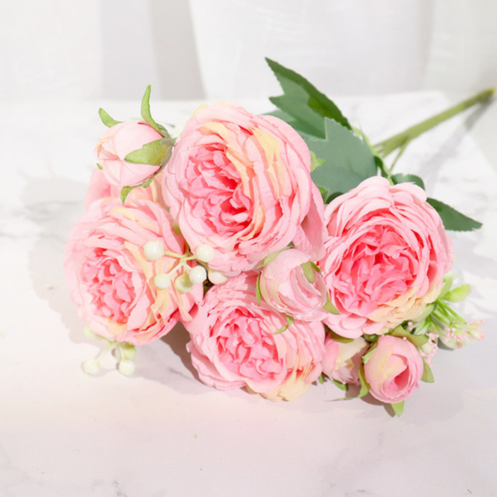 1pc Artificial Flowers, Silk Peony Flowers Stem, DIY Fake Plant Stem, Wedding Office Party Home