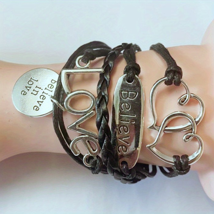 Owl Braided Bracelet Lovely Infinity Friendship Multilayer Charm Leather Bracelets