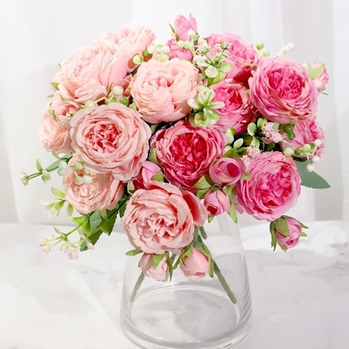 1pc Artificial Flowers, Silk Peony Flowers Stem, DIY Fake Plant Stem, Wedding Office Party Home