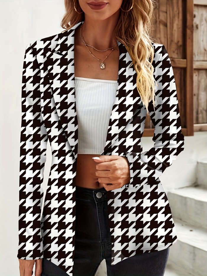 Blazers Fashion Printed Lapel Long Sleeve Blazer