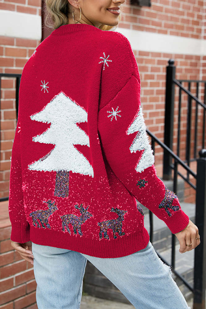Christmas Tree Snowflake Pullover Sweater