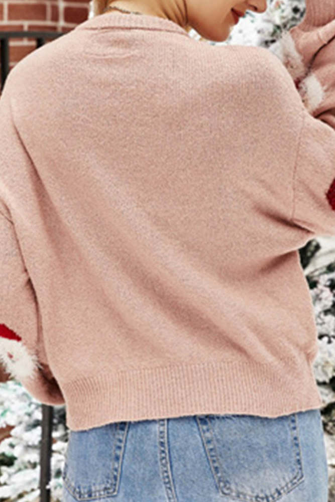 Santa Claus Knitted Lantern Sleeve Parent-child Christmas Sweater