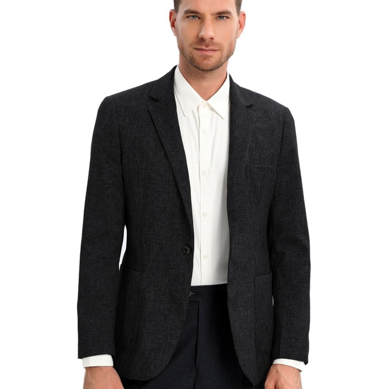 Men's Sport Coats & Blazers Linen Suit Jacket Casual Blazer for Men One Button