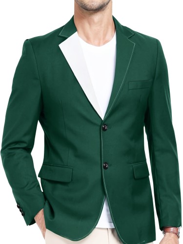 Men's Fashion Slim Fit Blazer With Contrast Color Notch Lapel For Fall\u002FWinter
