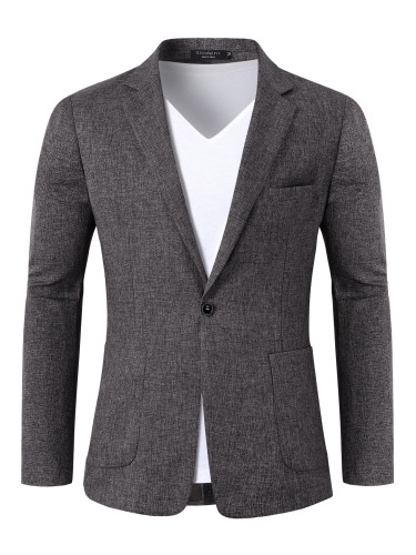 Men's Sport Coats & Blazers Linen Suit Jacket Casual Blazer for Men One Button