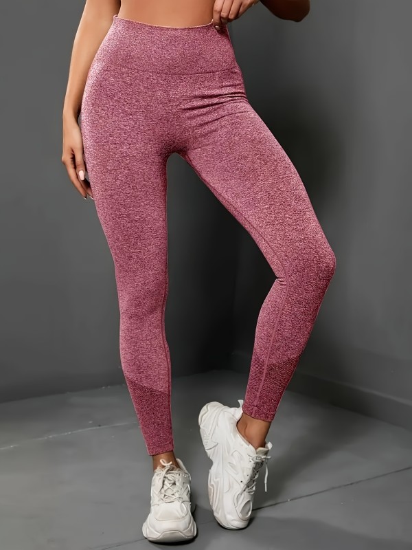 Elegant Series High-Waisted 9/10  Marble Pattern Yoga Pants for Women - 65% Polyamide, 35% Nylon, High Elasticity, Knit Fabric, Sports Style with Waistband, Adult Fit, All-Season
