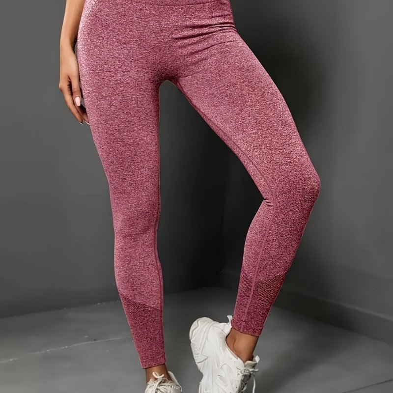 Elegant Series High-Waisted 9/10  Marble Pattern Yoga Pants for Women - 65% Polyamide, 35% Nylon, High Elasticity, Knit Fabric, Sports Style with Waistband, Adult Fit, All-Season
