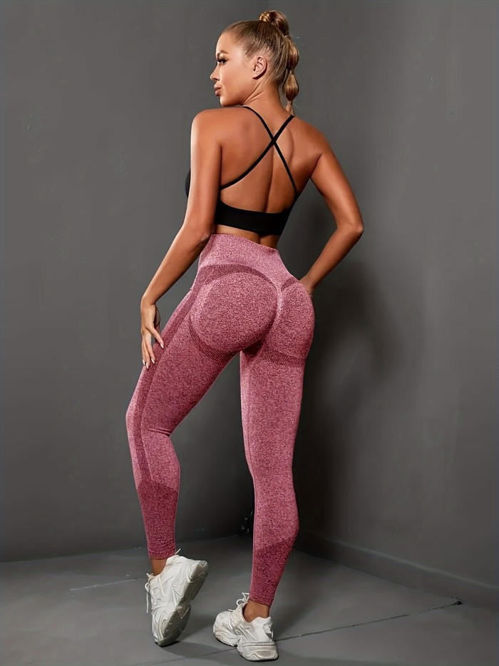 Elegant Series High-Waisted 9/10  Marble Pattern Yoga Pants for Women - 65% Polyamide, 35% Nylon, High Elasticity, Knit Fabric, Sports Style with Waistband, Adult Fit, All-Season