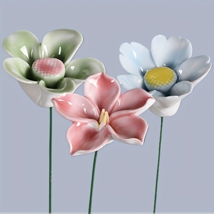 Porcelain Artificial Flowers Color And Flower Type Are Random