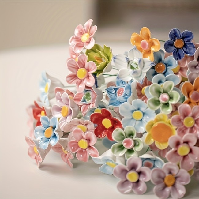 Porcelain Artificial Flowers Color And Flower Type Are Random