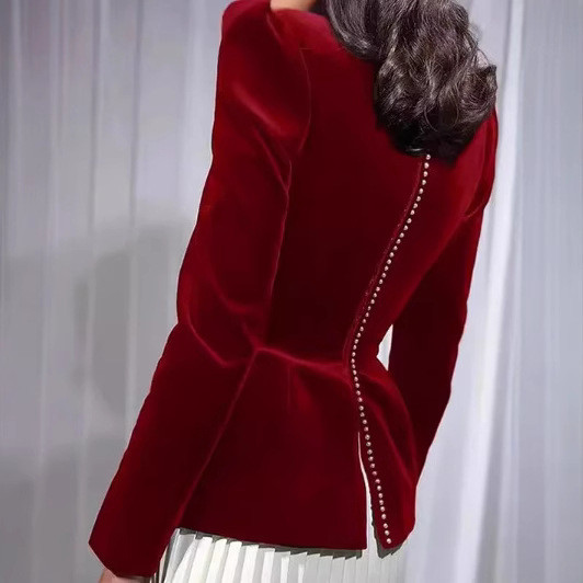 Fashion Pleated Velvet Party Elegant Solid Square Neck Mini Dress