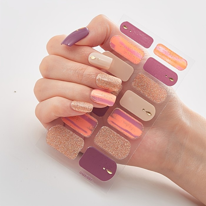 20 Vibrant Colors High-Quality Full-Coverage Nail Wraps Stickers for Nail Art Designs