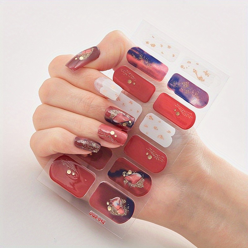 20 Vibrant Colors High-Quality Full-Coverage Nail Wraps Stickers for Nail Art Designs