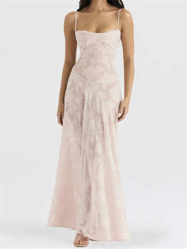 Sexy Women Sleeveless Spaghetti Strap  Sling Lace Floral Backless Criss-cross Tie-up Summer Vestidos
