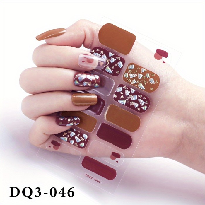 20 Vibrant Colors High-Quality Full-Coverage Nail Wraps Stickers for Nail Art Designs