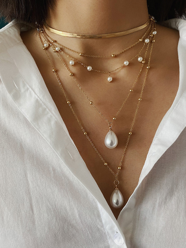 Original Vintage Statement Geometric Chains Necklace