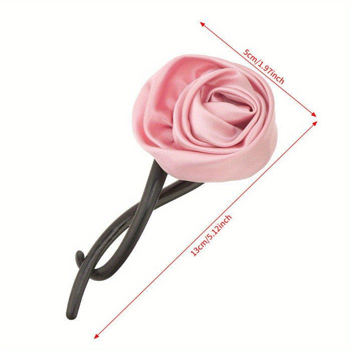 1\u002F2pcs Retro Simulation Fabric Rose Hairpin, Solid Color Flower Twist Hairpin Hairpin