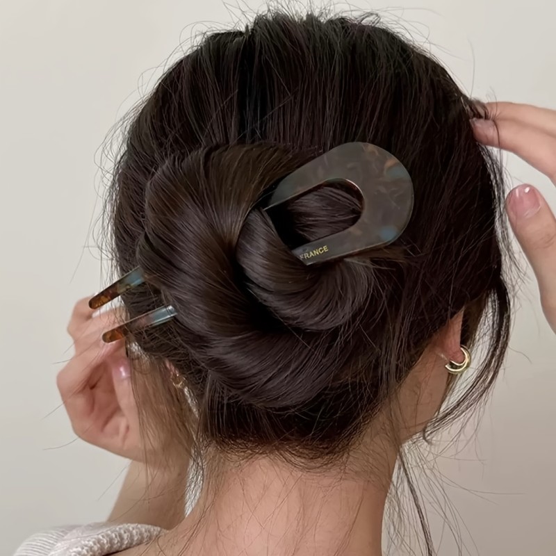 Elegant U-Shaped Hairpin for Women - Modern Minimalist Design, Perfect for Valentine's Day & Everyday Glam
