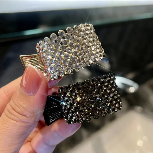 1pc Elegant Crown Hairpin - Alloy Rhinestone and Pearl Embellished, Fixed Hair Accessory for Women and Girls, Perfect for Wedding, Party, and Daily Wear