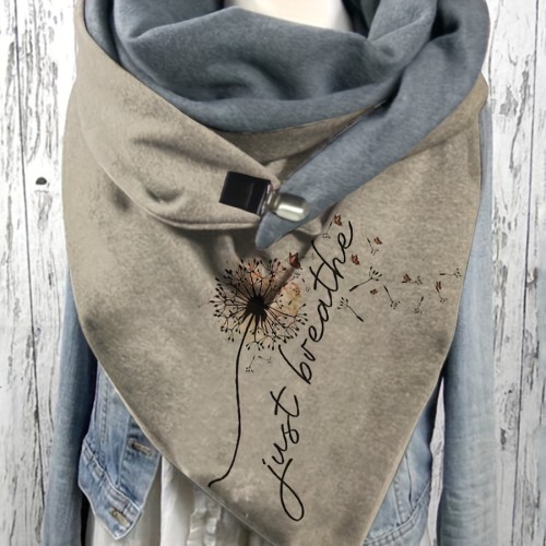 Chic Dandelion Print Triangle Scarf - Cozy & Warm, Windproof Neck Warmer for Women, Perfect for Casual Outings