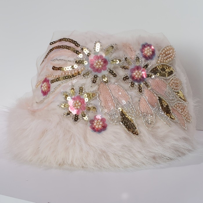 Autumn And Winter Women'S Warm Plush Hat Rhinestone Pearl Bucket Hat