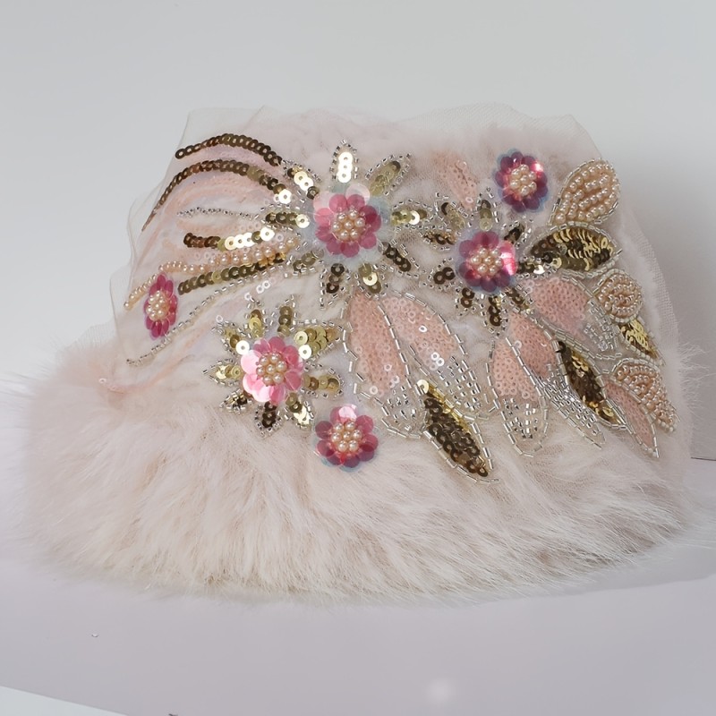 Autumn And Winter Women'S Warm Plush Hat Rhinestone Pearl Bucket Hat