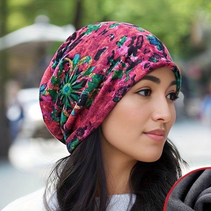 Comfortable & Fashionable Floral Beanie - Durable, Lightweight Boho Turban for Women, Ideal Chemo Cap