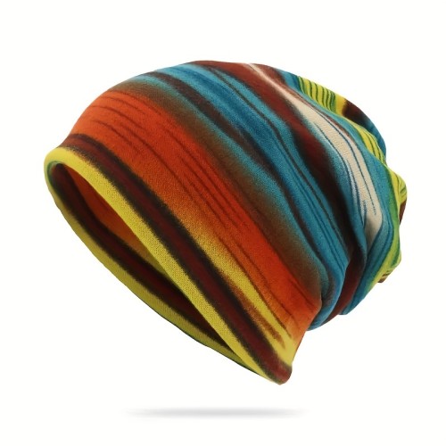 Stripe Print Winter Beanies - Soft, Warm, and Casual Skull Cap for Men and Women - Hip Hop, Skating, Skiing, Outdoor Activities