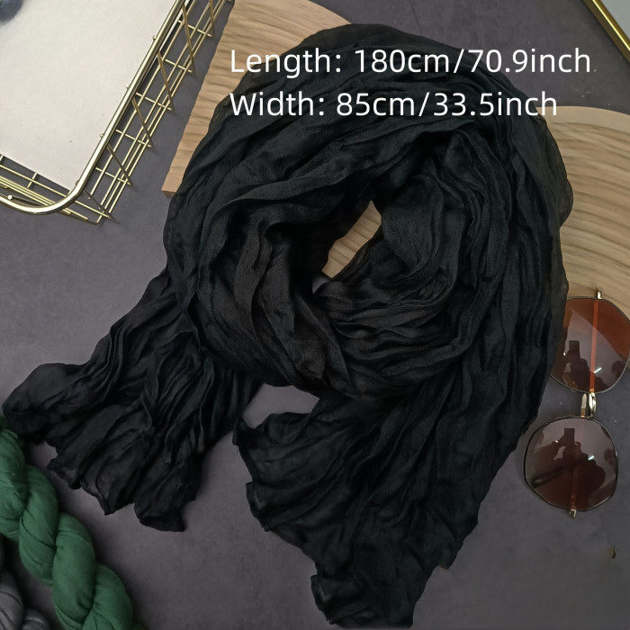 Women's Scarf - Soft, Lightweight, Breathable, Solid Color Bali Yarn Wrap for Casual Travel, Sun Protection, and Decorative Headscarf Purposes
