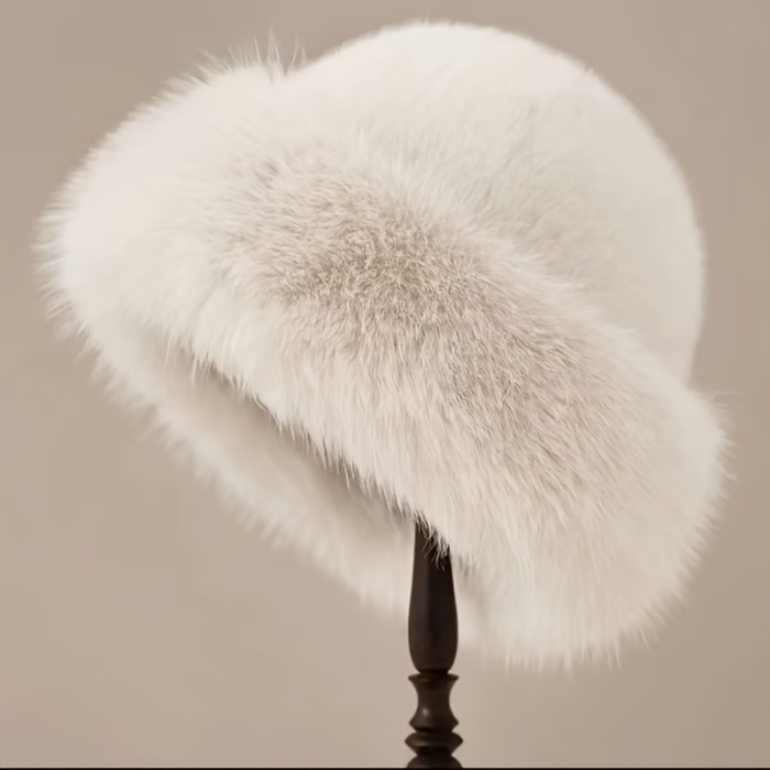 Cozy Winter Plush Hat - Women's Warm and Stylish Hats for Outdoor Wear - Soft, Fuzzy, and Comfortable Autumn Accessories for Cold Weather