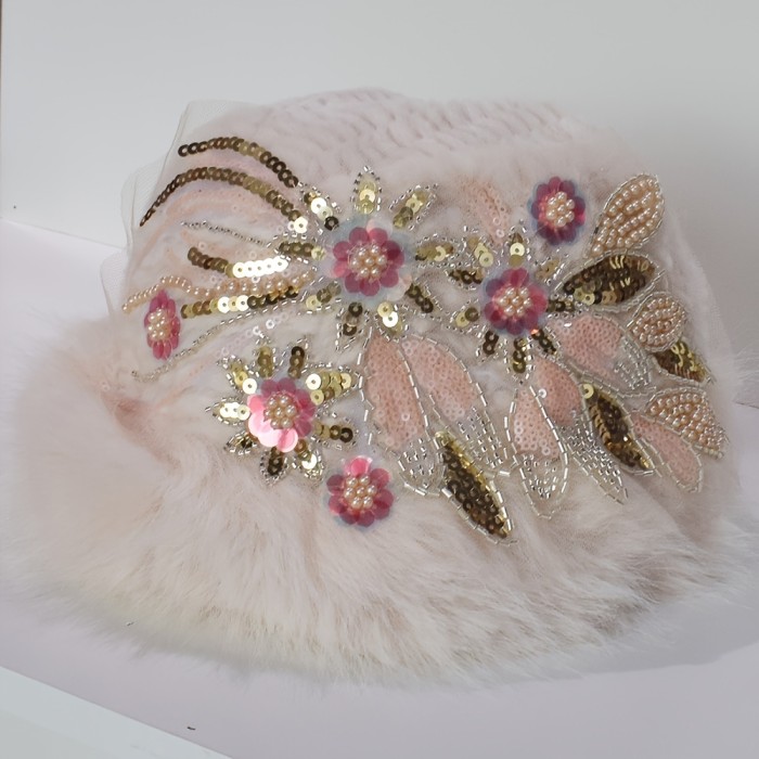 Autumn And Winter Women'S Warm Plush Hat Rhinestone Pearl Bucket Hat
