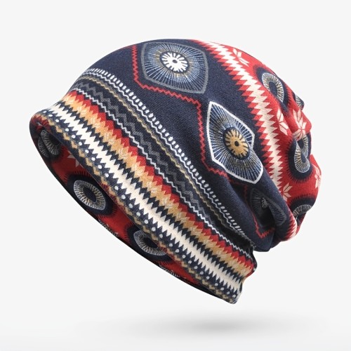 Ethnic Style Beanies Pullover Hat Winter Cap Casual Skull Hat For Men Women Hip Hop Cap Ski Cap