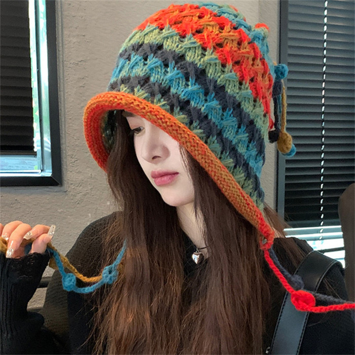 Chic Women's Knit Beanie with Tassel Pom & Ear Flaps - Warm, Stretchy Winter Hat for Fall