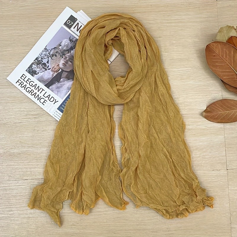 Women's Scarf - Soft, Lightweight, Breathable, Solid Color Bali Yarn Wrap for Casual Travel, Sun Protection, and Decorative Headscarf Purposes