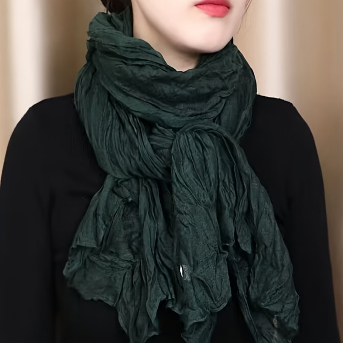 Women's Scarf - Soft, Lightweight, Breathable, Solid Color Bali Yarn Wrap for Casual Travel, Sun Protection, and Decorative Headscarf Purposes