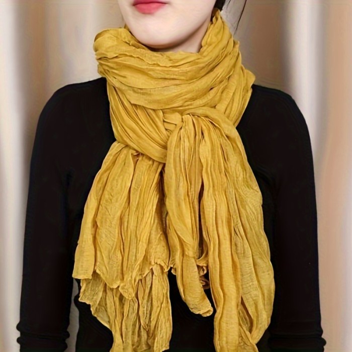 Women's Scarf - Soft, Lightweight, Breathable, Solid Color Bali Yarn Wrap for Casual Travel, Sun Protection, and Decorative Headscarf Purposes
