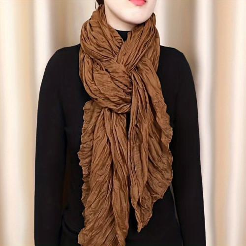 Women's Scarf - Soft, Lightweight, Breathable, Solid Color Bali Yarn Wrap for Casual Travel, Sun Protection, and Decorative Headscarf Purposes
