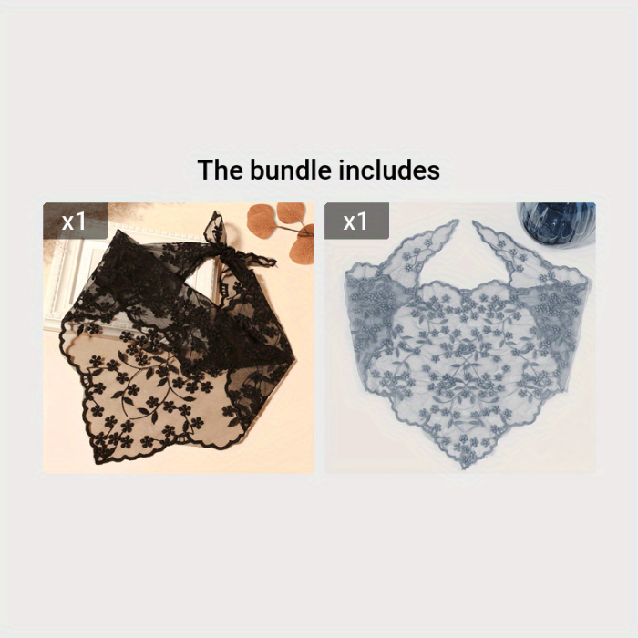 Solid Color Lace Embroidered Triangle Scarf Thin Breathable Small Neck Scarf Elegant Style Mantilla Veil For Bridal Wedding Party
